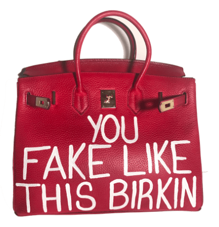 A RED FAKE BAG